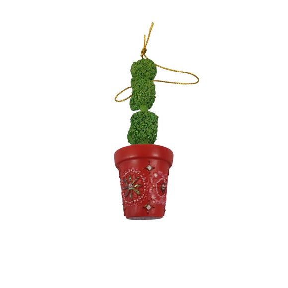 New Topiary Tree Ceramic 2.5" Starbucks Coffee Cup Holiday Ornament Potted Plant - Picture 5 of 6